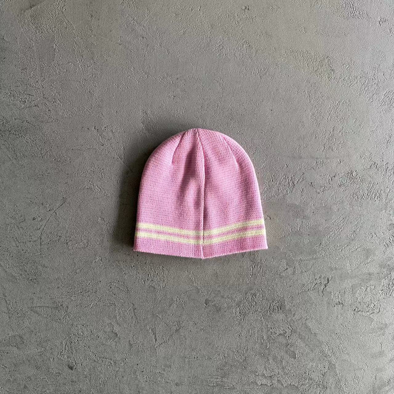Bonnet à rayures en tricot Corteiz - Rose