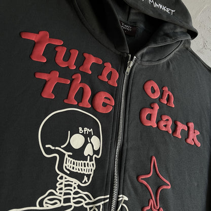 Sweat à capuche zippé Broken P Skeleton