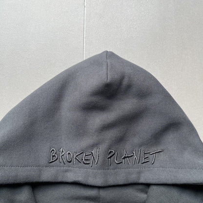 Broken P Planet Zip Up Hoodie Grey