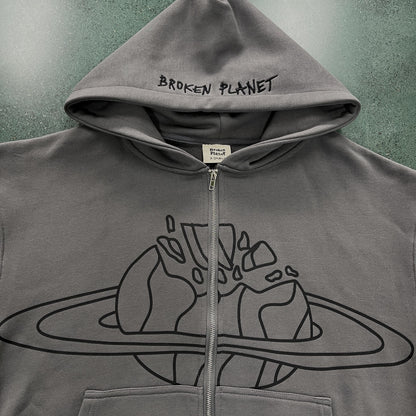 Sweat à capuche zippé Broken P Planet