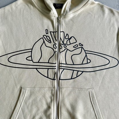 Sweat à capuche zippé Broken P Planet
