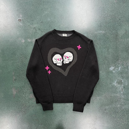 Broken P Skull Heart Sweater