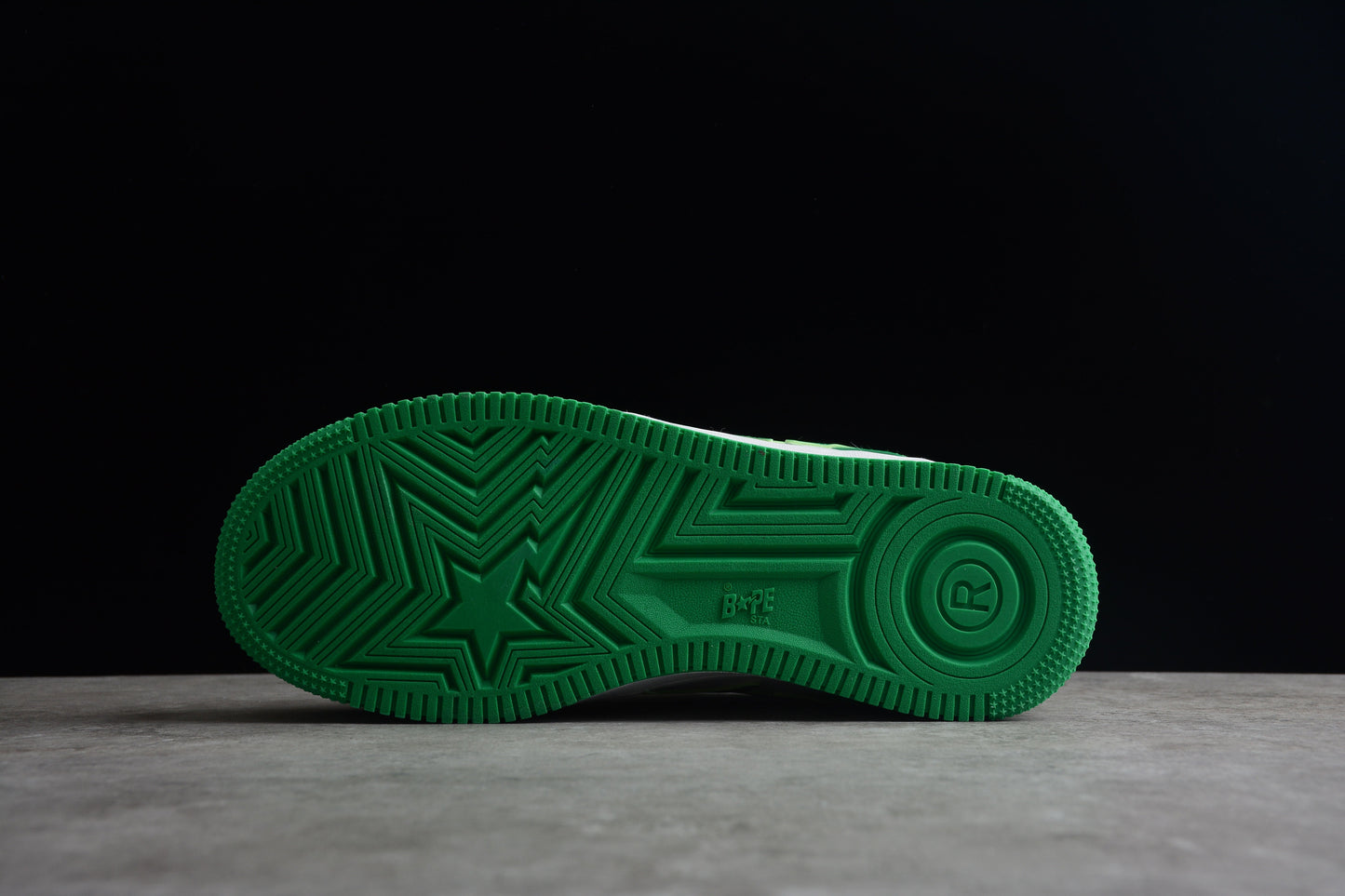 Bape Sta Cuir Verni Blanc Vert