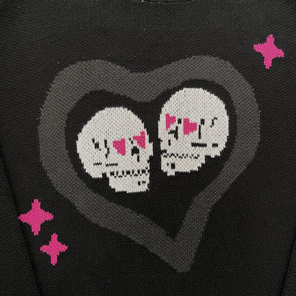 Broken P Skull Heart Sweater