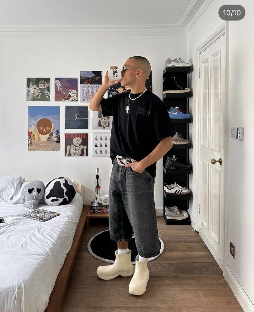 Broken P Basic Letter Short TShirt