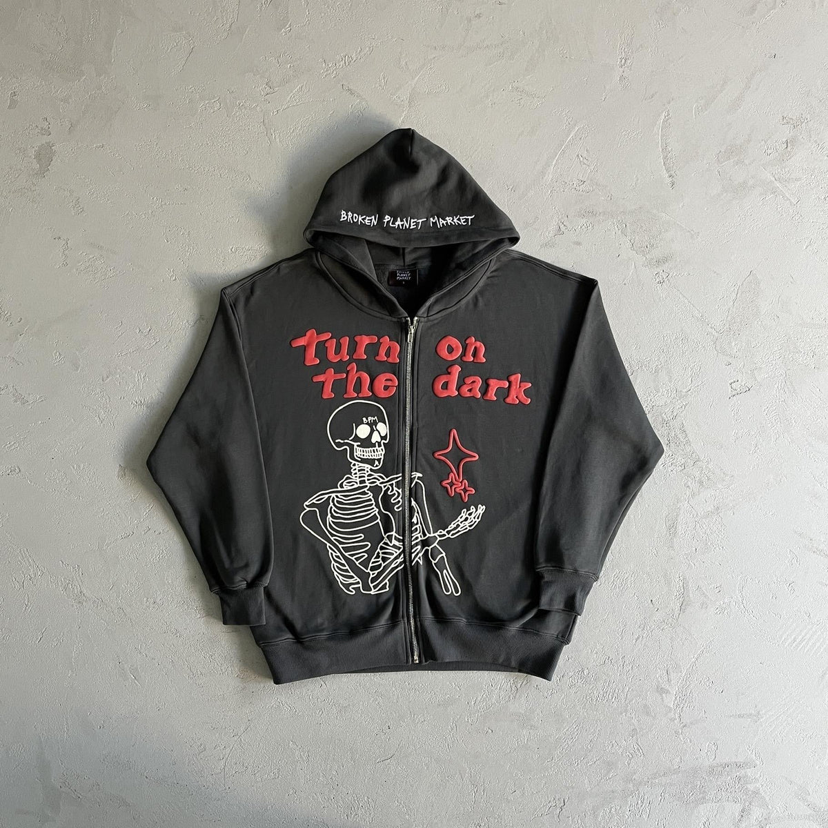 Sweat à capuche zippé Broken P Skeleton
