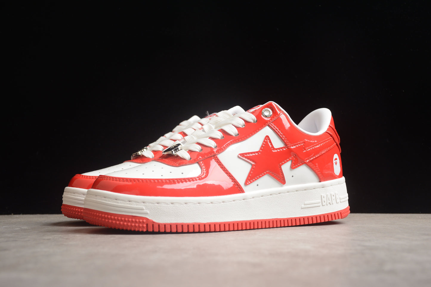 Bape Sta Patent Leather White Orange