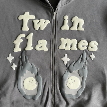 Broken P Twin Flames Zip Up Hoodie