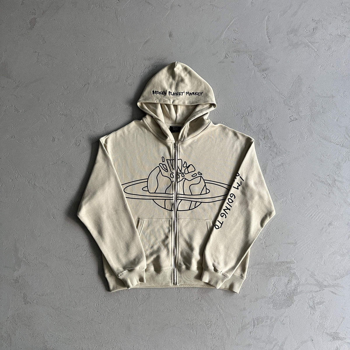 Sweat à capuche zippé Broken P Planet
