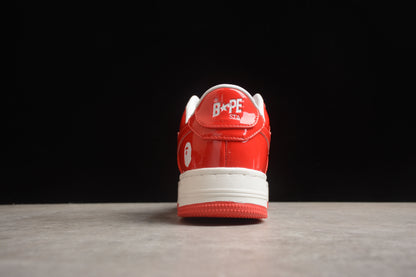 Bape Sta Patent Leather White Orange