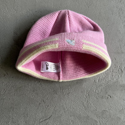 Bonnet à rayures en tricot Corteiz - Rose