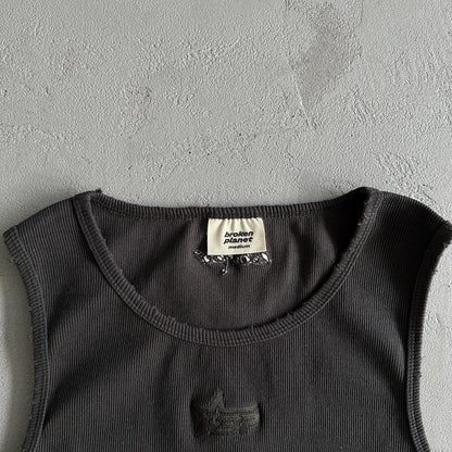 Débardeur côtelé délavé Broken P pour homme