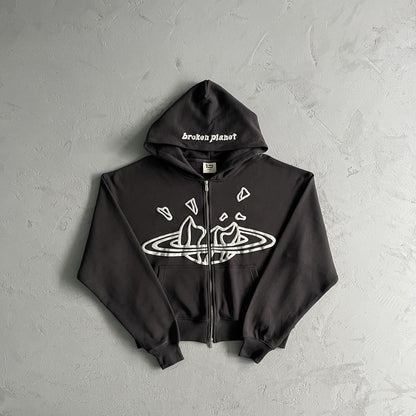 Broken P Double Zip Up Hoodie