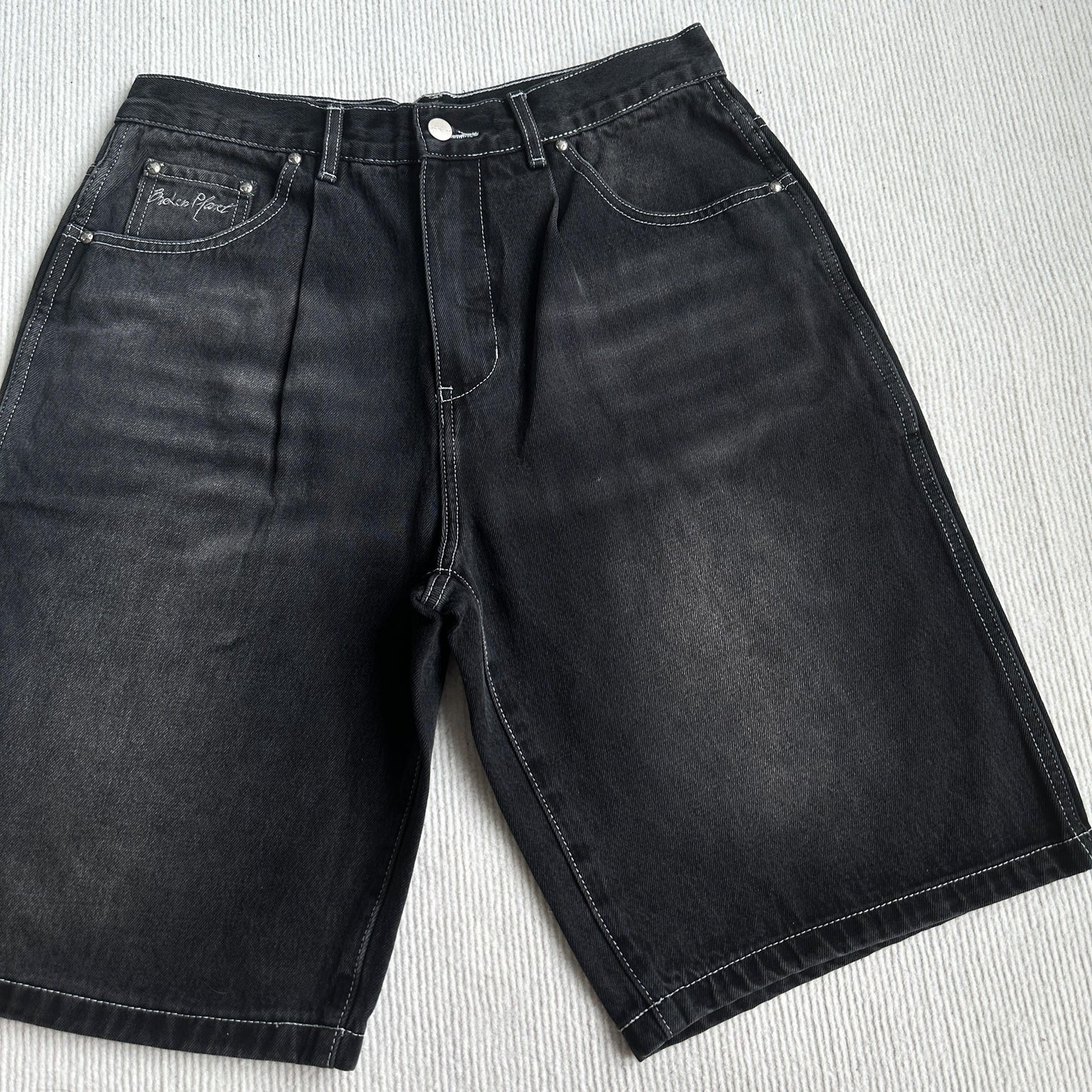 Broken P Denim Jeans Shorts