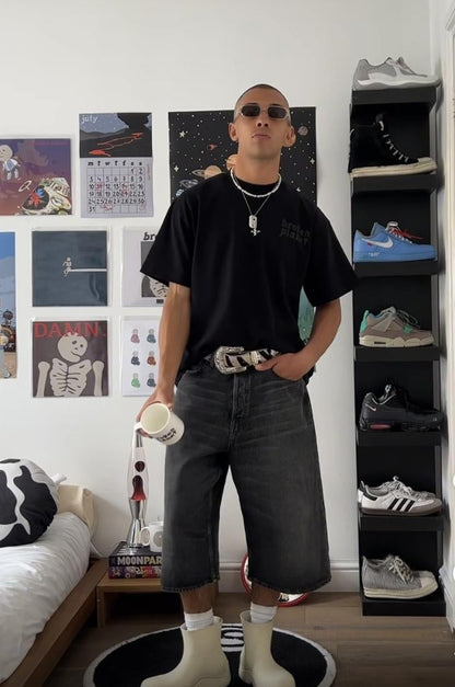 Broken P Basic Letter Short TShirt