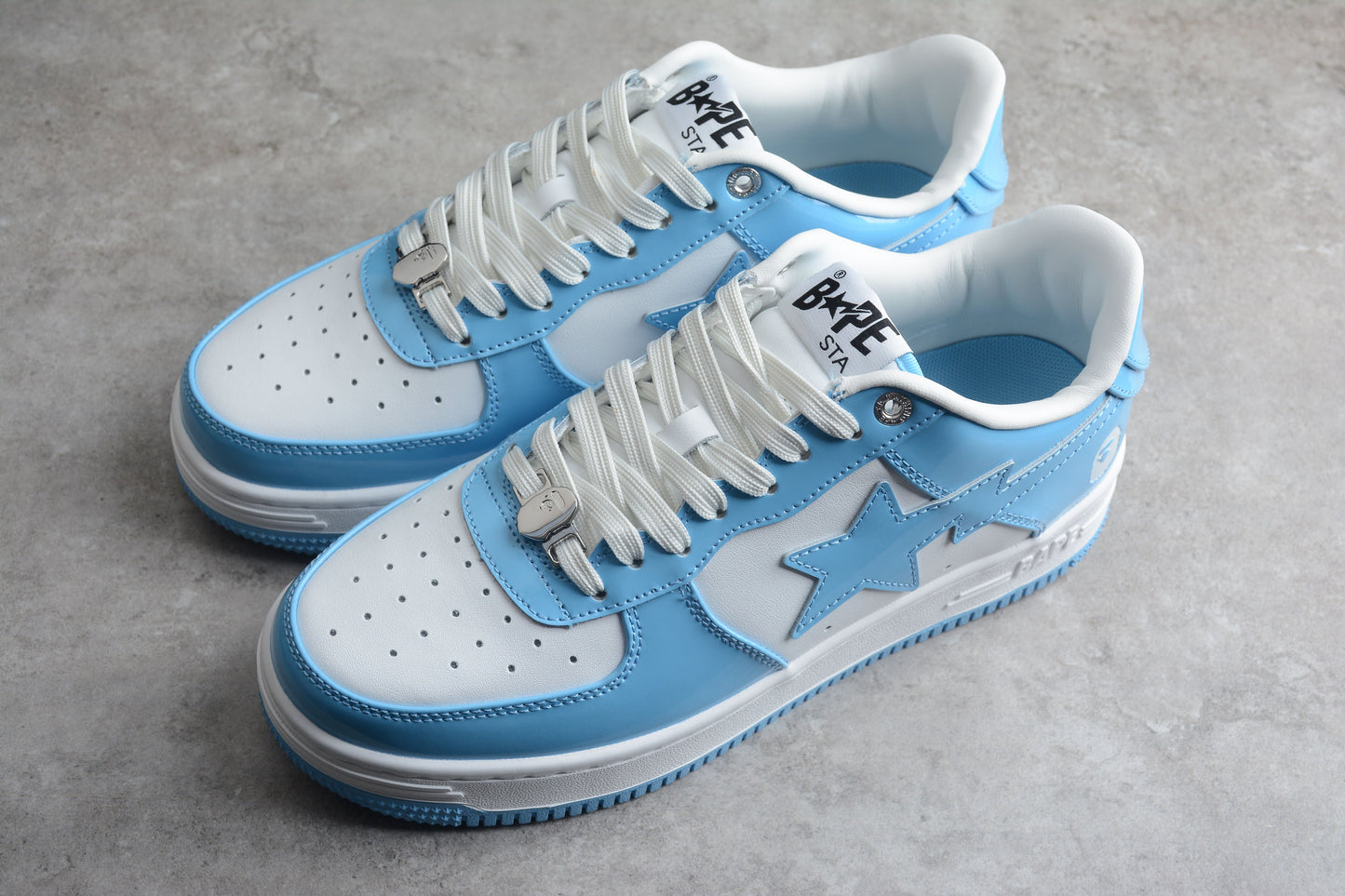Bape Sta Patent Leather North Carolina Blue