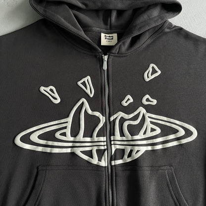 Broken P Double Zip Up Hoodie