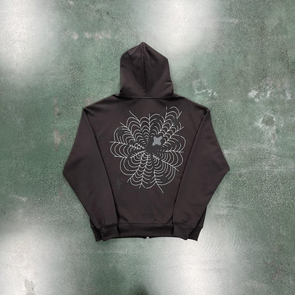 Broken P Spider Zip Up Hoodie
