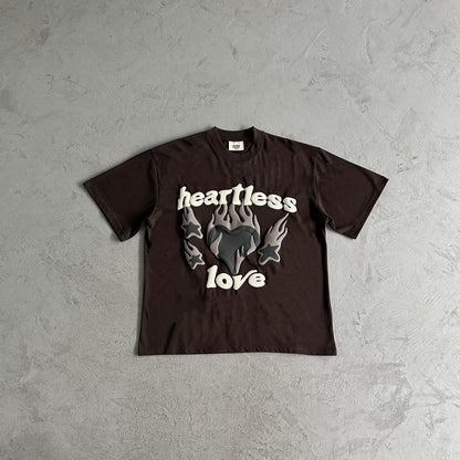 Broken P Heartess Love Tshirt-mocha